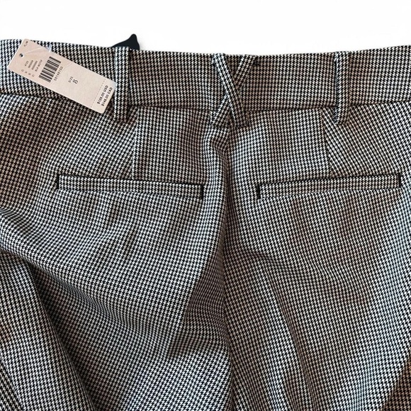 NWT-Anthropologie Essential Kick Flare Pants Size 8 - Black & White Houndstooth - Picture 6 of 9
